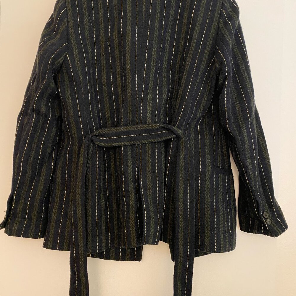 Massimo Dutti double button stripe jacket with belt - size 4